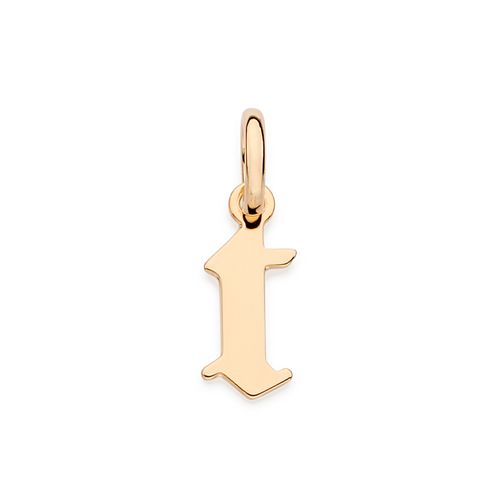 PINGENTE LETRA GÓTICA BANHADA A OURO 18K-LETRA T