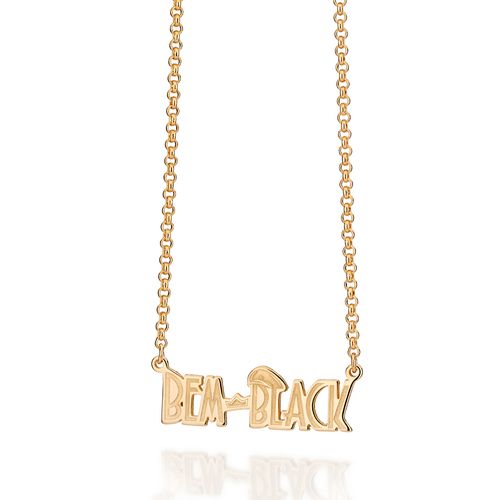 GARGANTILHA BEM BLACK BANHADA A OURO 18K
