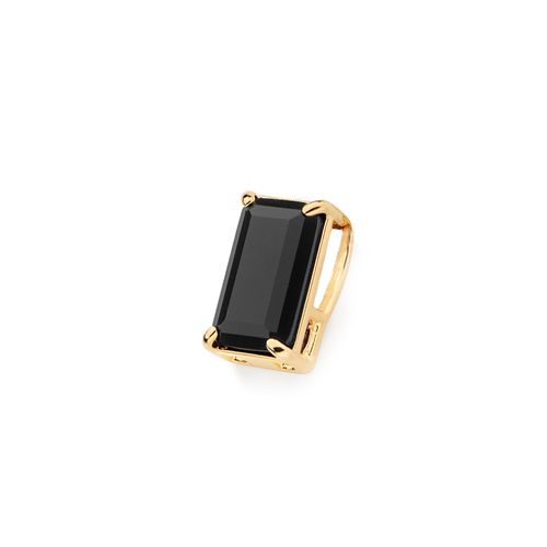 PINGENTE RETANGULAR BANHADO A OURO 18K COM CRISTAL