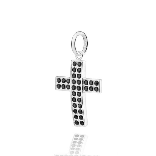 PINGENTE CRUZ DE PRATA MACIÇA 925 COM ZIRCÔNIAS