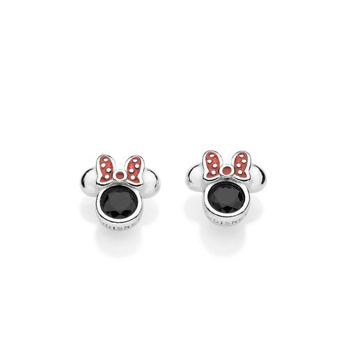 BRINCO MINNIE DE PRATA MACIÇA 925 COM ZIRCÔNIAS E APLICAÇÃO DE RESINA