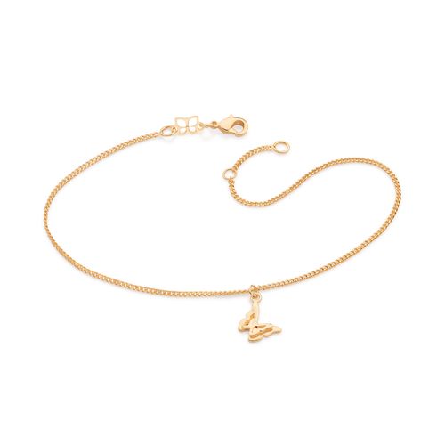 TORNOZELEIRA COM BORBOLETA BANHADA A OURO 18K