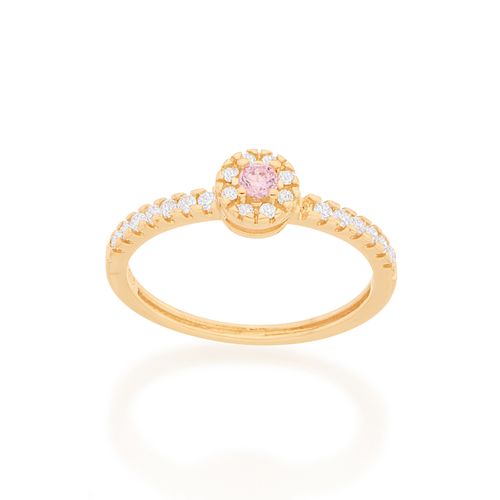 ANEL BANHADO A OURO 18K COM ZIRCÔNIAS