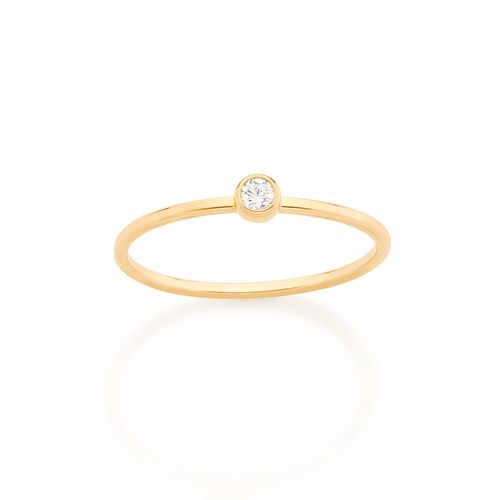 ANEL INFANTIL SOLITÁRIO BANHADO A OURO 18K COM ZIRCÔNIA