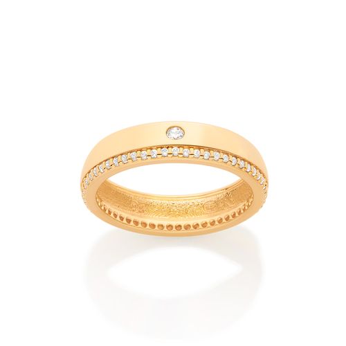 ALIANÇA BANHADA A OURO 18K COM ZIRCÔNIAS