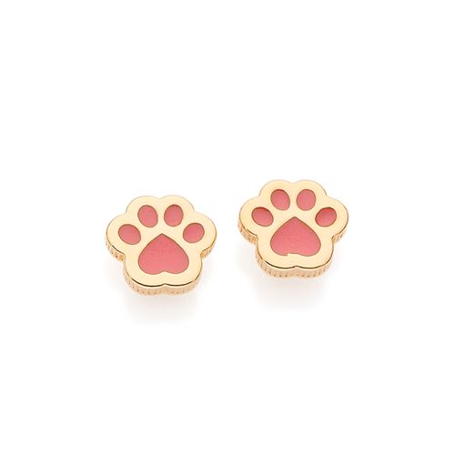 BRINCO PATA GATA MARIE BANHADO A OURO 18K COM APLICAÇÃO DE RESINA