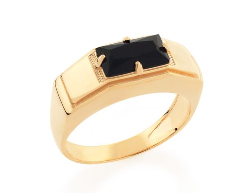 ANEL BANHADO A OURO 18K COM CRISTAL