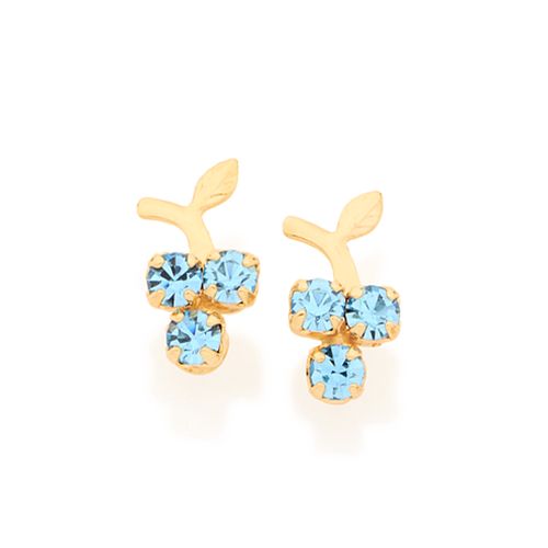 BRINCO UVA INFANTIL BANHADO A OURO 18K COM ZIRCÔNIAS