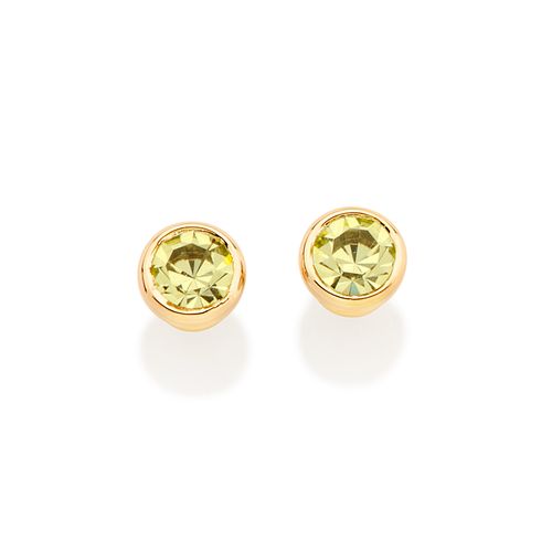 BRINCO SOLITÁRIO BANHADO A OURO 18K COM CRISTAIS