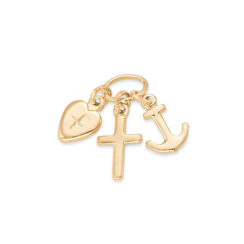 PINGENTE FÉ ESPERANÇA E CARIDADE BANHADO A OURO 18K