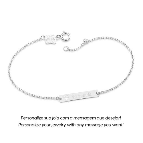 PULSEIRA PERSONALIZÁVEL COM CORAÇÃO DE PRATA MACIÇA 925