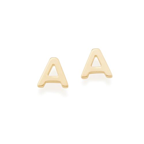 BRINCO LETRAS BANHADO A OURO 18K -LETRA W