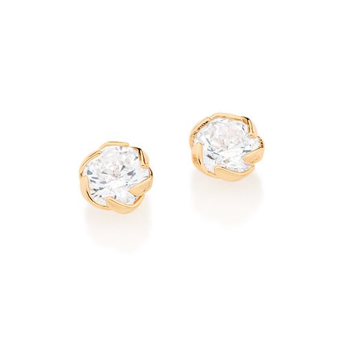BRINCO SOLITÁRIO BANHADO A OURO 18K COM ZIRCÔNIAS