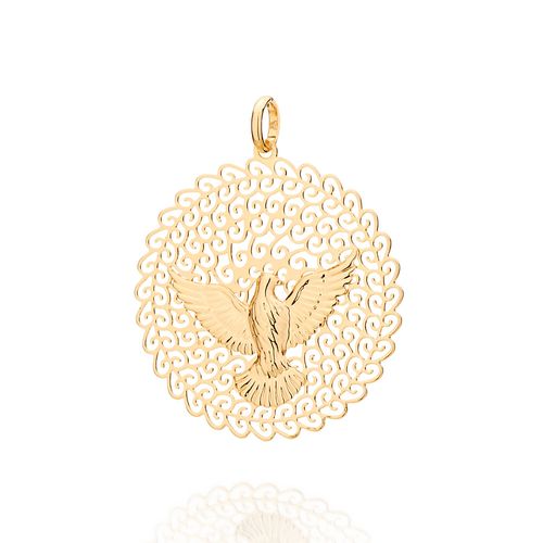PINGENTE BANHADO A OURO 18K ESPÍRITO SANTO