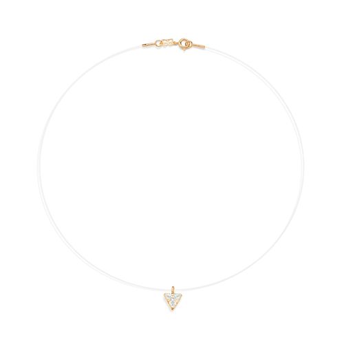 GARGANTILHA FIO DE NYLON BANHADO A OURO 18K COM ZIRCÔNIA