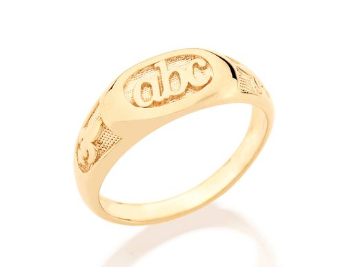 ANEL INFANTIL ABC BANHADO A OURO 18K