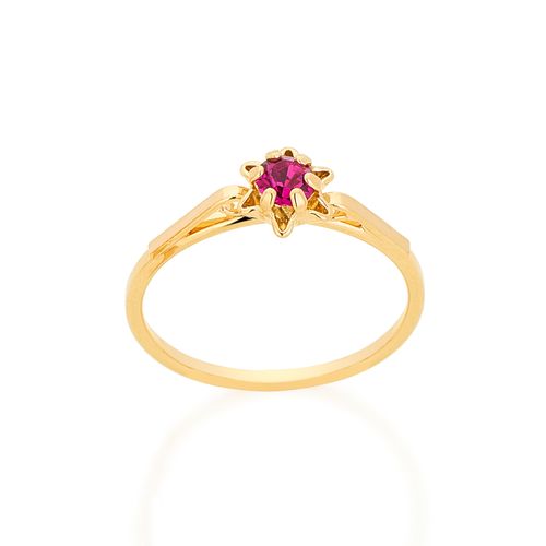 ANEL SOLITÁRIO BANHADO A OURO 18K COM CRISTAL
