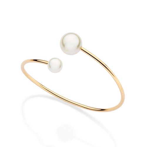 BRACELETE COM PÉROLAS BANHADO A OURO 18K
