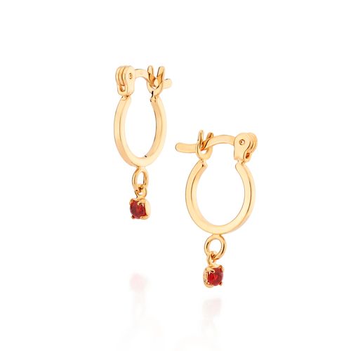 BRINCO ARGOLA BANHADO A OURO 18K COM CRISTAIS