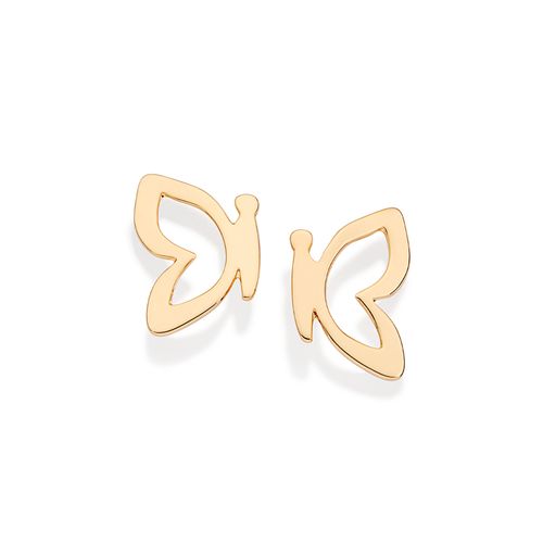 BRINCO BORBOLETA BANHADO A OURO 18K