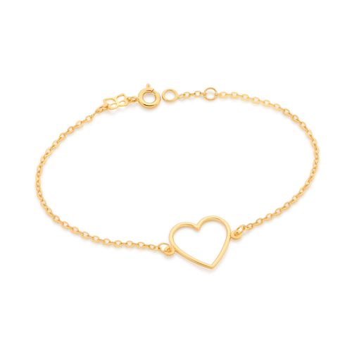 PULSEIRA COM CORAÇÃO BANHADA A OURO 18K