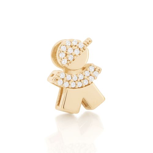 PINGENTE BANHADO A OURO 18K NO FORMATO DE MENINO COM ZIRCÔNIAS
