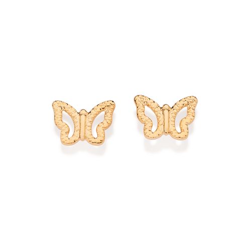 BRINCO BORBOLETA ESTILIZADO BANHADO A OURO 18K