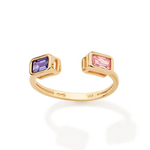 ANEL SKINNY BANHADO A OURO 18K COM ZIRCÔNIAS