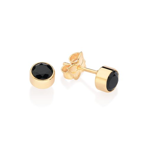 BRINCO SOLITÁRIO BANHADO A OURO 18K COM CRISTAIS