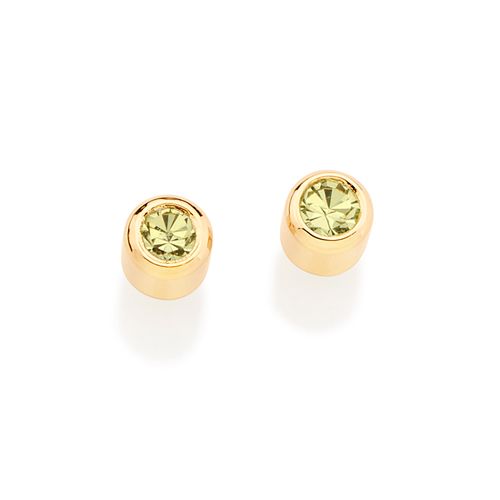 BRINCO SOLITÁRIO BANHADO A OURO 18K COM CRISTAIS