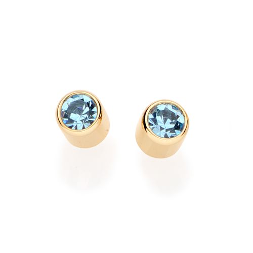 BRINCO SOLITÁRIO BANHADO A OURO 18K COM CRISTAIS
