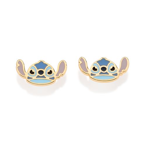 BRINCO STITCH BANHADO A OURO 18K COM APLICAÇÃO DE RESINA