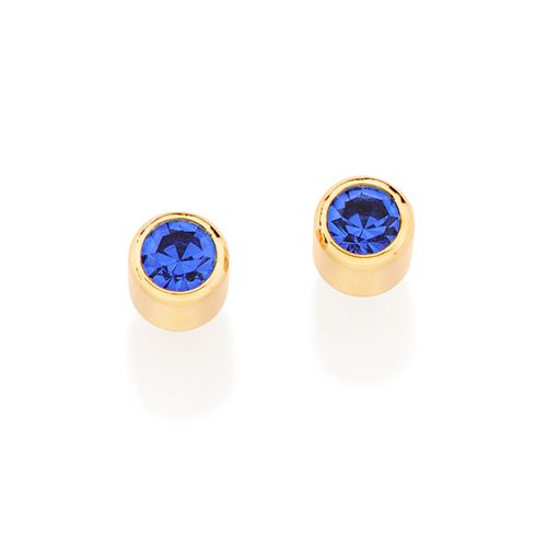 BRINCO SOLITÁRIO BANHADO A OURO 18K COM CRISTAIS
