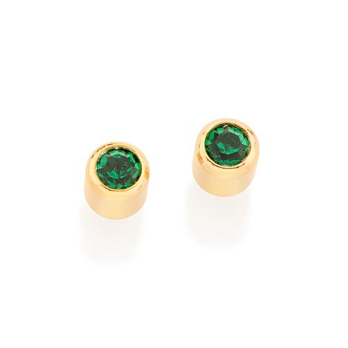 BRINCO SOLITÁRIO BANHADO A OURO 18K COM CRISTAIS