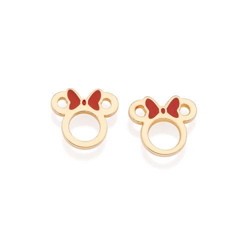 BRINCO MINNIE BANHADO A OURO 18K COM APLICAÇÃO DE RESINA