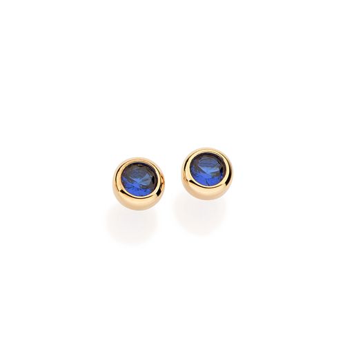 BRINCO SOLITÁRIO BANHADO A OURO 18K COM ZIRCÔNIAS