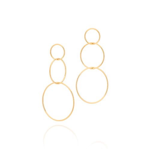 BRINCO CÍRCULOS BANHADO A OURO 18K