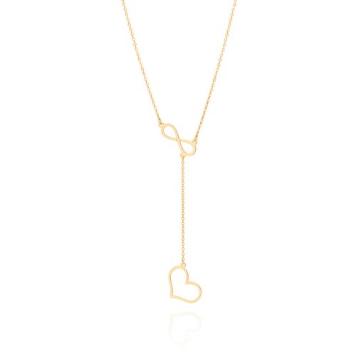 GARGANTILHA GRAVATA AMOR ETERNO BANHADA A OURO 18K