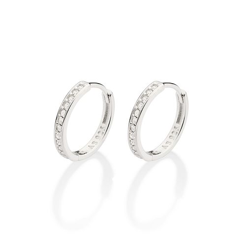 BRINCO ARGOLA DE PRATA 925 COM ZIRCÔNIAS