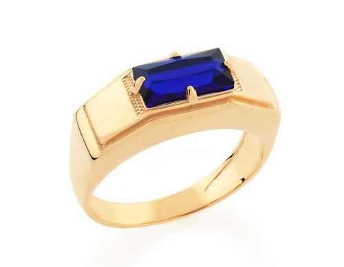ANEL BANHADO A OURO 18K COM CRISTAL