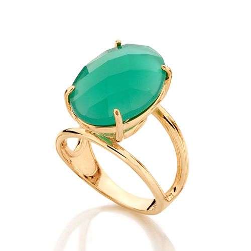 MAXI ANEL BANHADO A OURO 18K COM CRISTAL