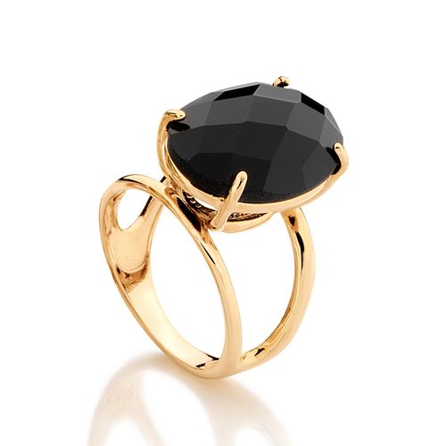 MAXI ANEL BANHADO A OURO 18K COM CRISTAL