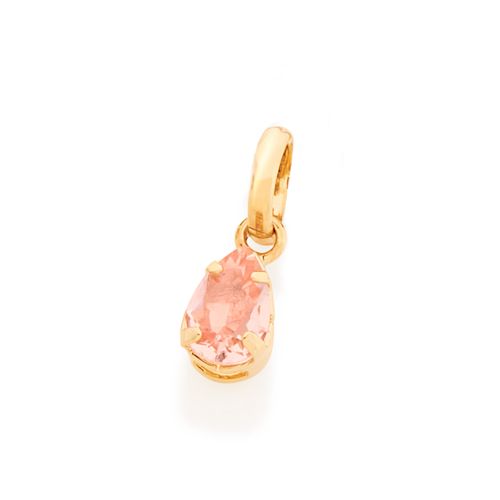 PINGENTE SOLITÁRIO INFANTIL BANHADO A OURO 18K GOTA ZIRCÔNIA