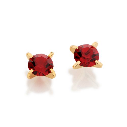 BRINCO SOLITÁRIO BANHADO A OURO 18K COM ZIRCÔNIAS