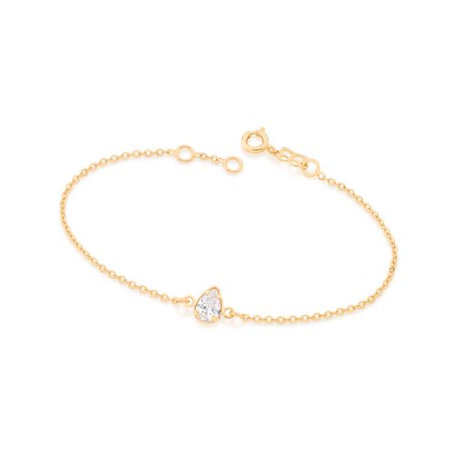 PULSEIRA BANHADA A OURO 18K COM ZIRCÔNIA GOTA