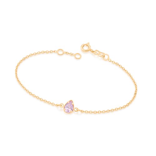 PULSEIRA BANHADA A OURO 18K COM ZIRCÔNIA GOTA