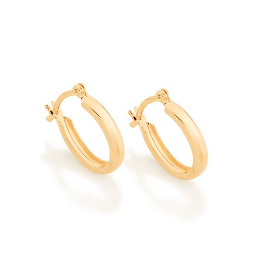 BRINCO ARGOLA OVAL BANHADO A OURO 18K