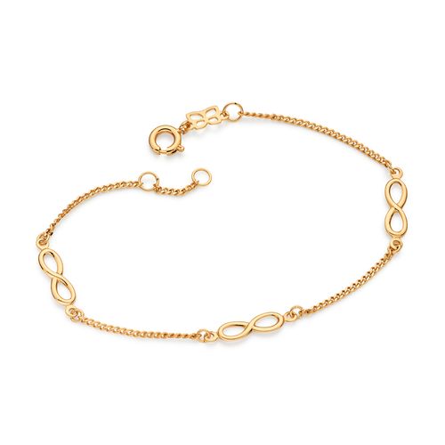PULSEIRA INFINITOS BANHADA A OURO 18K