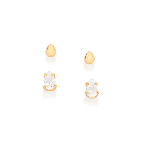 KIT BRINCO GOTAS BANHADO A OURO 18K