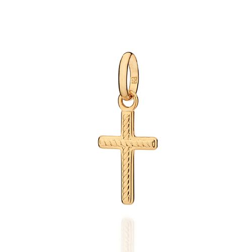 PINGENTE CRUZ TEXTURIZADO BANHADO A OURO 18K